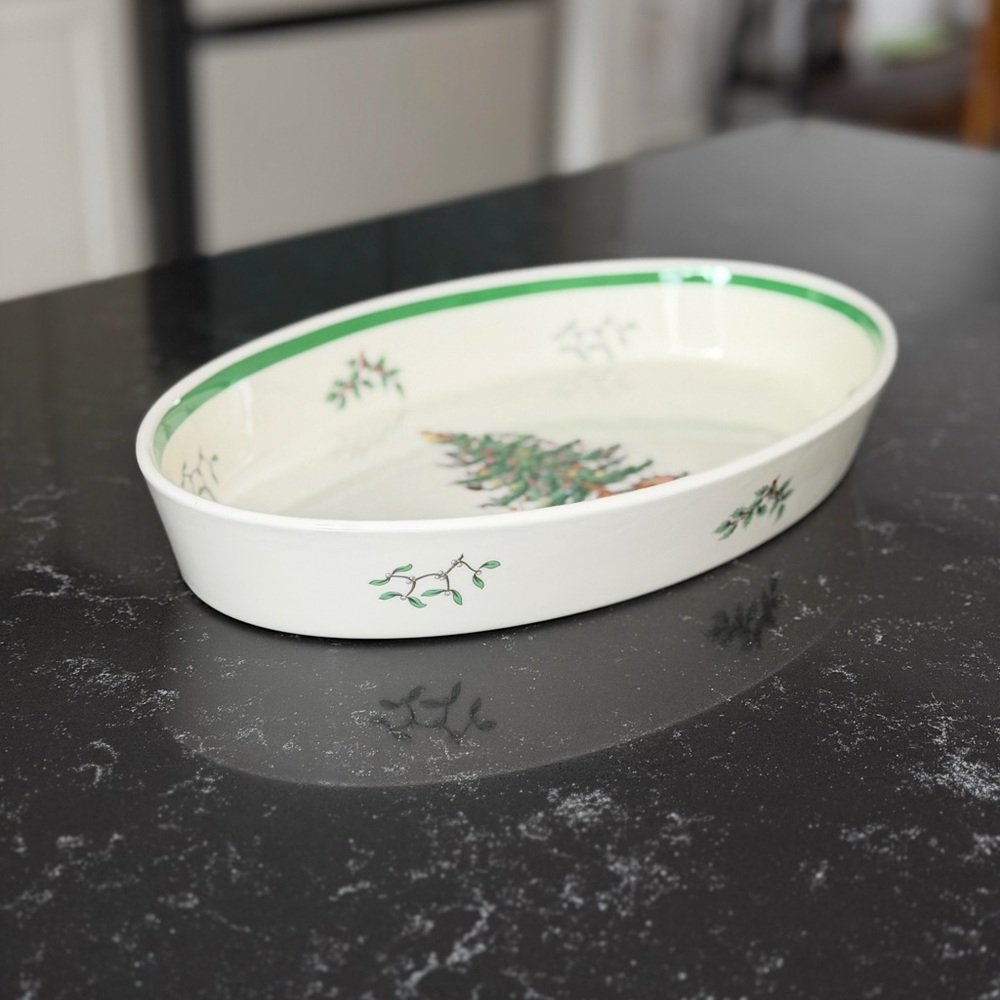 Spode Christmas Tree Large Oval Baking Dish - Picture 3 of 4